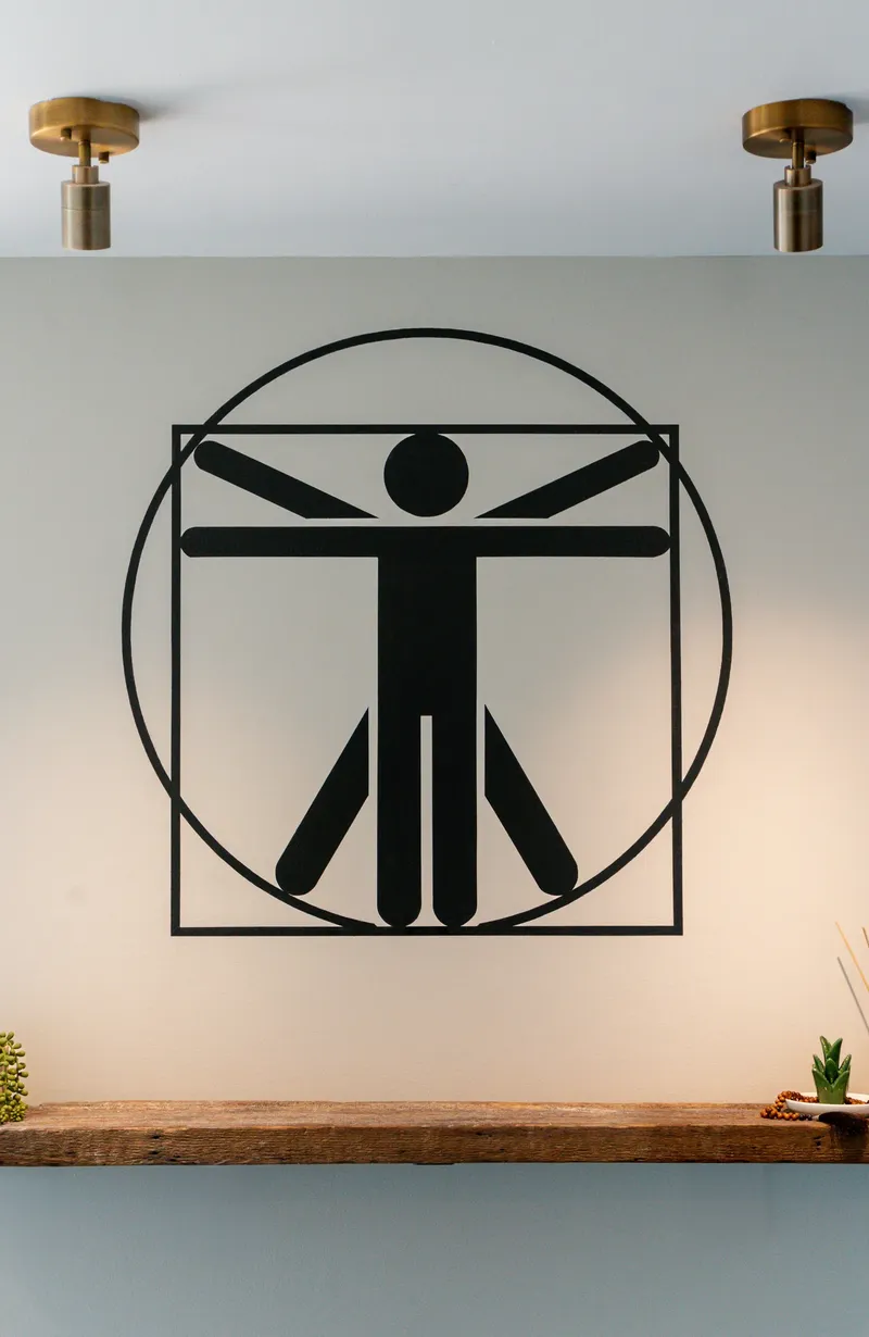 D2H Wellness studio interior logo wall